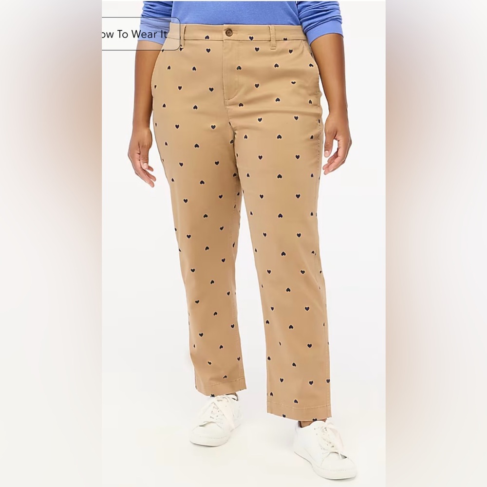 J.Crew Printed high-rise girlfriend chino pant